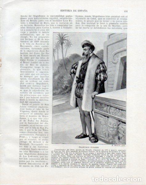 Cartes Postales: LAMINA V33793: Francisco Pizarro por F. Blanch - Manuel Rodriguez Codola