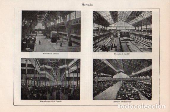 Postkarten: LAMINA V43865: Mercado de Breslau Cardiff Dresde y Hannover - Varios