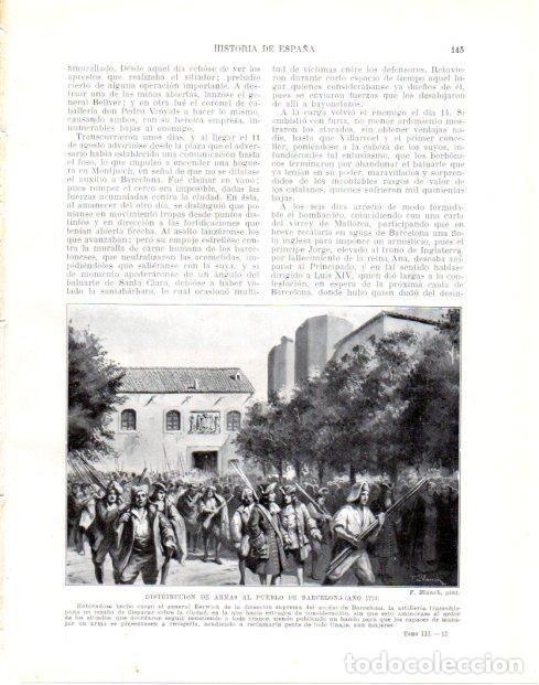 Postkarten: LAMINA V33970: Distribucion de armas al pueblo de Barcelona 1714 por F. Blanch - Manuel Rodriguez Co