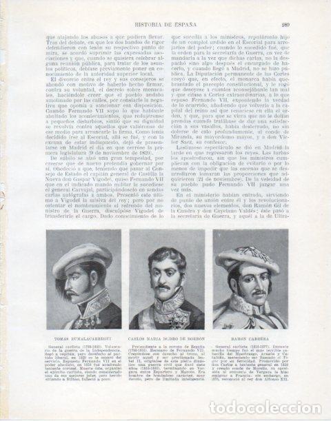 Cartoline: LAMINA V34069: T. Zumalacarregui, C. M. Isidro de Borbon y Ramon Cabrera - Manuel Rodriguez Codola