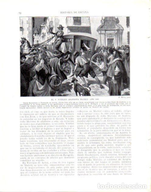 Cartoline: LAMINA V34032: P. Nithard abandona Madrid a&ntilde;o 1668 por F. Mota - Manuel Rodriguez Codola