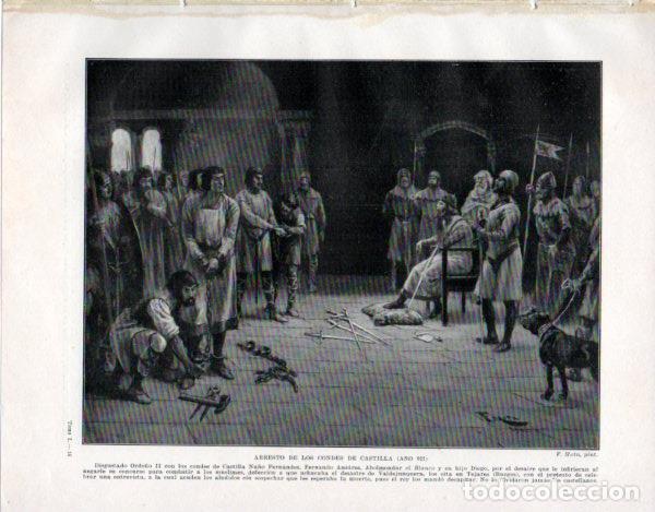 Cartoline: LAMINA V33521: Arresto de los Condes de Castilla por F. Mota - Manuel Rodriguez Codola