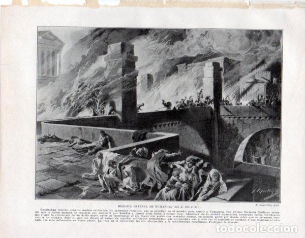 Postkarten: LAMINA V33424: Heroica defensa de Numancia a&ntilde;o 133 a. de J. C. por J. Segrelles - Manuel Rodriguez C