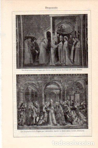 Postais: LAMINA V44891: Los desposorios de la Virgen por Giotto y Ghirlandaio - Varios