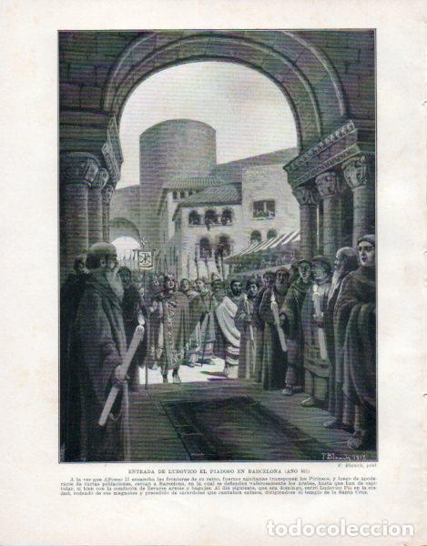 Postais: LAMINA V33477: Entrada de Ludovico El Piadoso en Barcelona por F. Blanch - Manuel Rodriguez Codola
