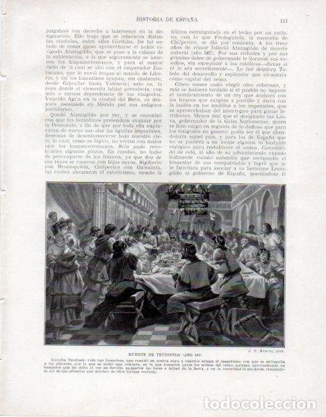 Cartoline: LAMINA V33444: Muerte de Teudiselo por J. G. Mencia - Manuel Rodriguez Codola