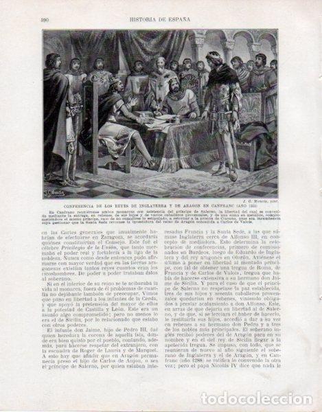Postcards: LAMINA V33614: Conferencia de los reyes de Inglaterra y Aragon en Canfranc por J. G. Mencia - Manuel