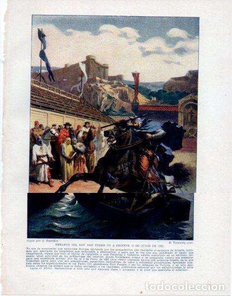 Postkarten: LAMINA V33586: Pedro III en el palenque de Burdeos copia por J. Segrelles - Manuel Rodriguez Codola