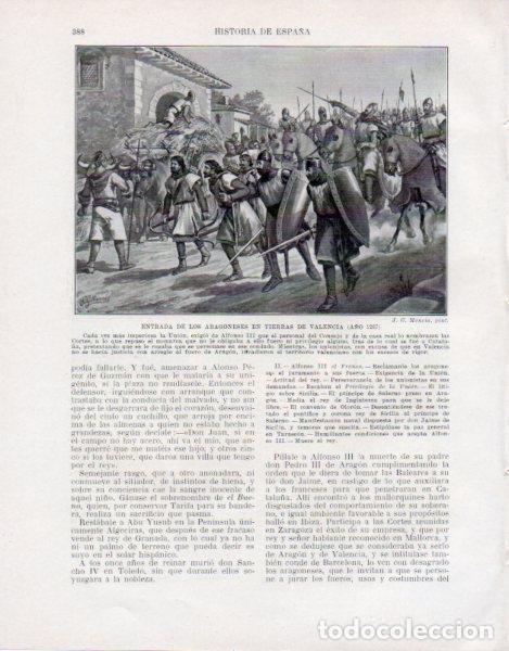 Postkarten: LAMINA V33612: Entrada de los aragoneses en tierras de Valencia por J. G. Mencia - Manuel Rodriguez