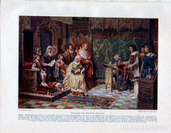Cartoline: LAMINA V33598: Educacion del principe Don Juan copia por J. Segrelles - Manuel Rodriguez Codola