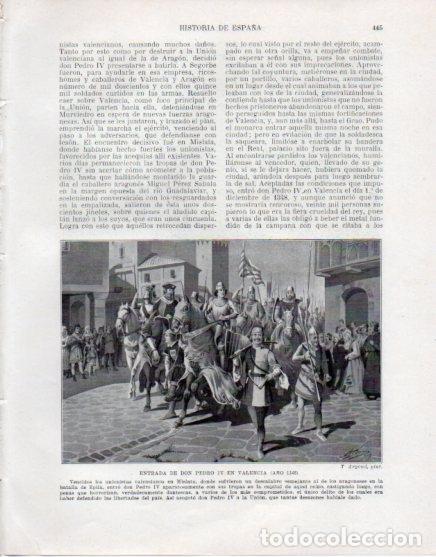 Postcards: LAMINA V33640: Entrada de Don Pedro IV en Valencia por T. Argemi - Manuel Rodriguez Codola