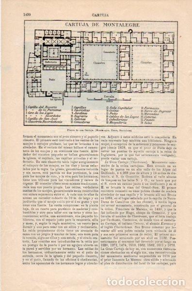 Postais: LAMINA V35054: Planta de la Cartuja de Montalegre en Tiana, Barcelona - Varios