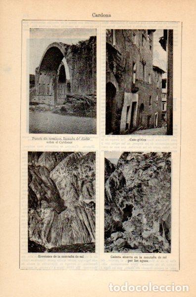 Postkarten: LAMINA V35210: Calle, puente y monta&ntilde;a en Cardona, Barcelona - Varios