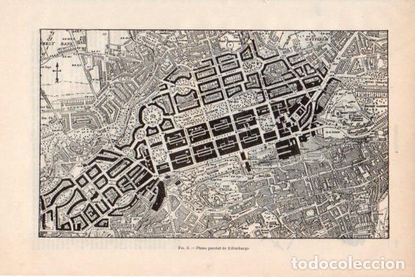 Postales: LAMINA V34883: Plano parcial de Edimburgo - Varios