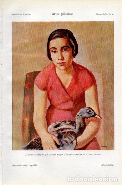 Postcards: LAMINA V34919: La muchacha del pato por Joaquin Sunyer - Varios