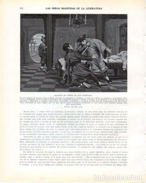 Postkarten: LAMINA V34400: Aladino se libra de sus enemigos por Ramon Borrell - Guillermo de Boladeres