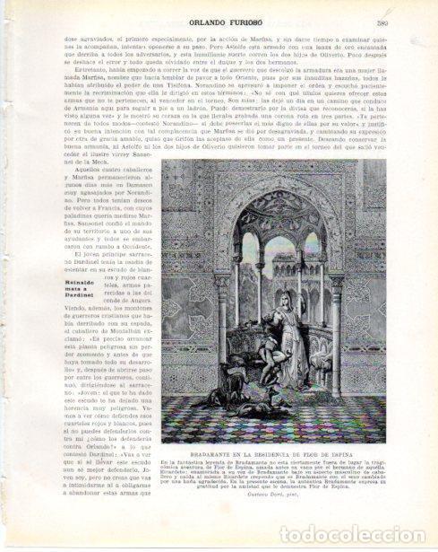 Postales: LAMINA V34482: Bradamante en la residencia de Flor de Espina por Gustavo Dore - Guillermo de Bolader