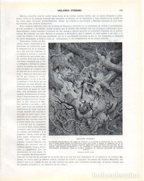 Postales: LAMINA V34480: Orlando furioso por Gustavo Dore - Guillermo de Boladeres