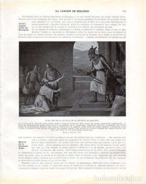 Postkarten: LAMINA V34451: Auda recibe la noticia de la muerte de Rolando por Ramon Borrell - Guillermo de Bolad