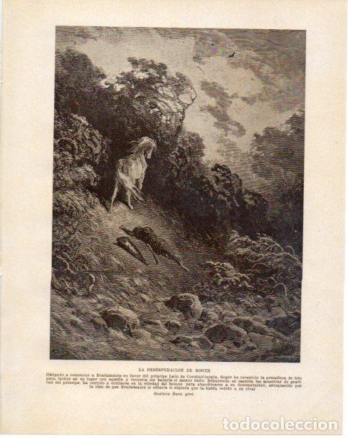 Postales: LAMINA V34518: La desesperacion de Roger por Gustavo Dore - Guillermo de Boladeres