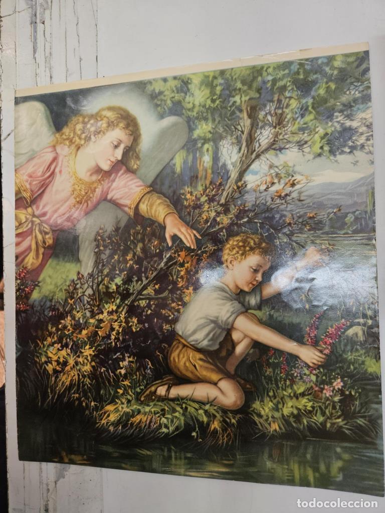 Cartoline: L&aacute;mina/ilustraci&oacute;n (numerada 2): &aacute;ngel detr&aacute;s de un ni&ntilde;o - NULL