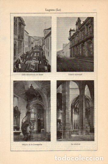 Postales: LAMINA V36088: Palacio, Catedral y calle en La Laguna, Tenerife - Varios