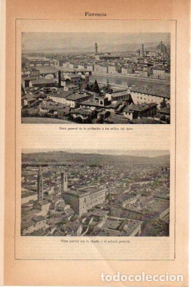 Cartes Postales: LAMINA V45888: Vistas de Florencia - Varios