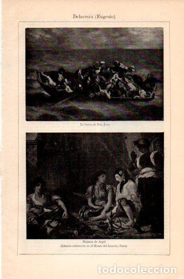 Postkarten: LAMINA V46937: La barca de Don Juan y Mujeres en Argel por E. Delacroix - Varios