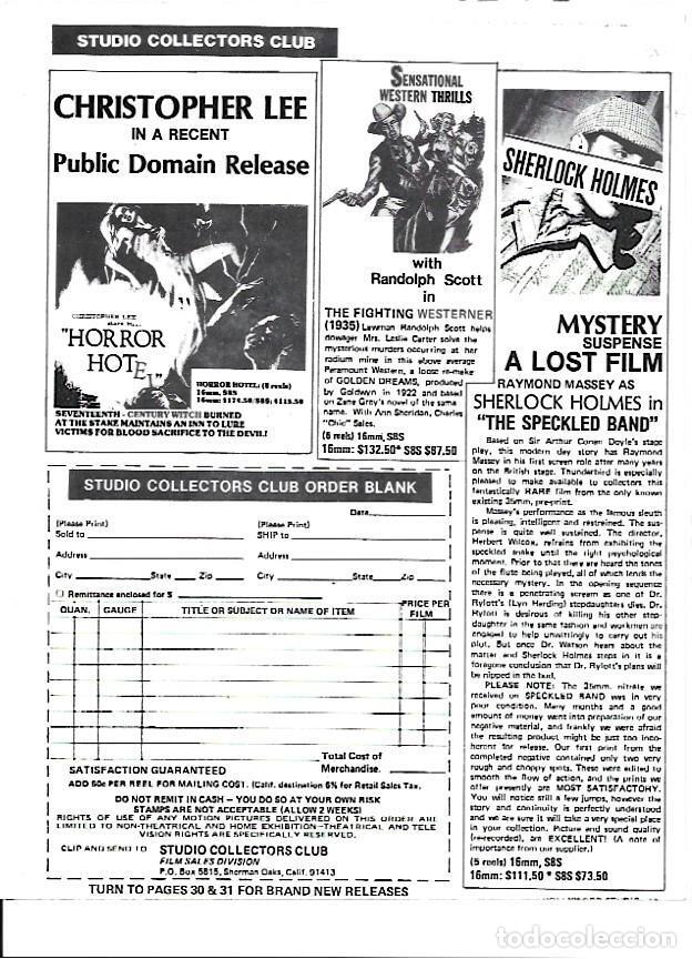 Postcards: LAMINA 35200: Carteles de films como Horror Hotel, The Fighting Westerner y Sherlock Holmes in the S