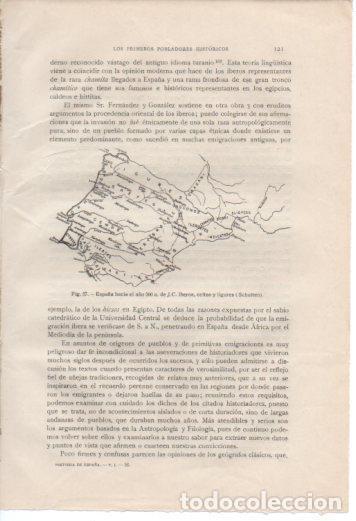 Cartoline: LAMINA V36987: Mapa de Espa&ntilde;a hacia el a&ntilde;o 500 a de J.C. - Antonio Ballesteros y Beretta