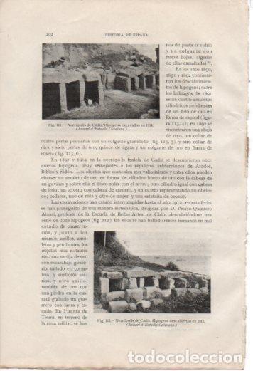 Cartoline: LAMINA V37005: Hipogeos de la necropolis de Cadiz - Antonio Ballesteros y Beretta