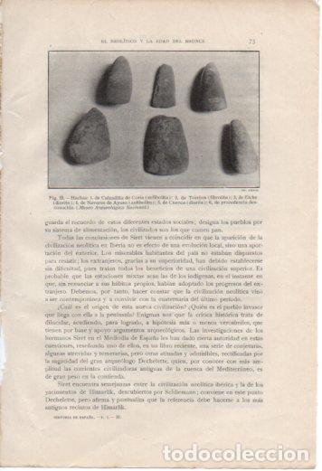 Postales: LAMINA V36972: Hachas de distintos minerales - Antonio Ballesteros y Beretta