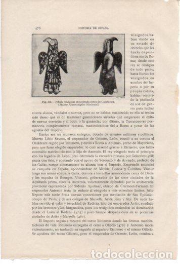Cartoline: LAMINA V37081: Fibula visigoda de Calatayud - Antonio Ballesteros y Beretta