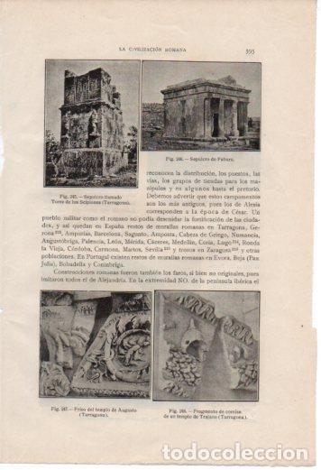 Cartoline: LAMINA V37067: Sepulcros de Fabara y Torre de los Escipiones - Antonio Ballesteros y Beretta