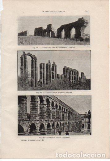 Postales: LAMINA V37066: Acueductos de Medria y Segovia - Antonio Ballesteros y Beretta