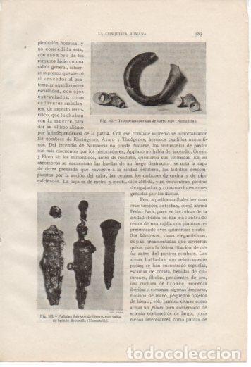 Postales: LAMINA V37037: Pu&ntilde;ales ibericos de hierro con vaina en Numancia - Antonio Ballesteros y Beretta