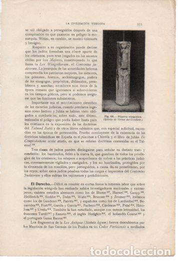 Postales: LAMINA V37101: Pilastra visigotica, Iglesia de Vernet del Conflent - Antonio Ballesteros y Beretta