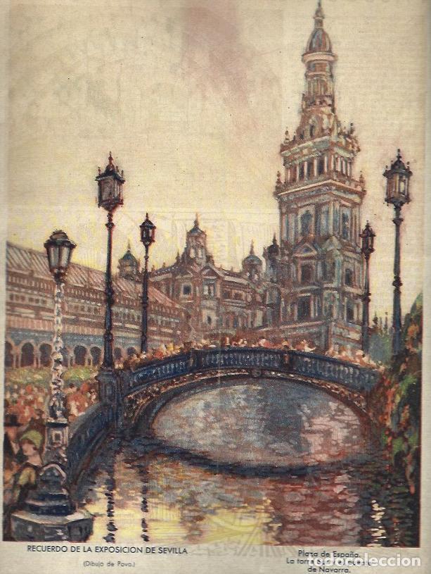 Postkarten: LAMINA 35743: Exposicion de Sevilla, dibujo de Povo - VVAA