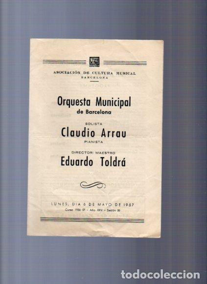 Postales: V49058: Programa Orquesta Municipal Barcelona mayo 1957 - NULL - Foto 1