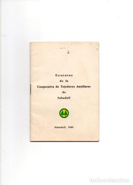 Cartoline: V49098: Estatutos Cooperativa de Tejedores Auxiliares de Sabadell a&ntilde;o 1965 - NULL