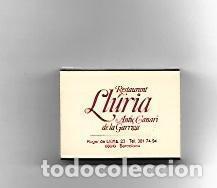 Postales: CAJA DE CERILLAS 195: Restaurant Lluria. Barcelona - NULL