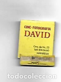 Cartoline: CAJA DE CERILLAS 200: Cine fotografia David. Manresa - NULL