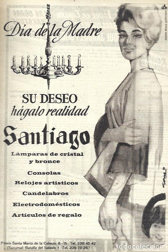 Postales: LAMINA 35585: Publicidad Dia de la Madre de Lamparas Santiago - VVAA