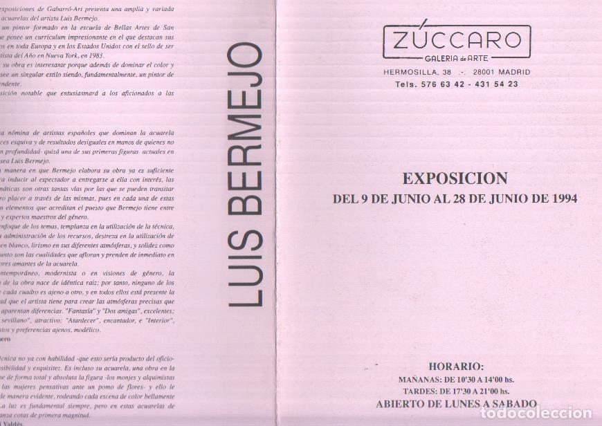 Postcards: Folleto Exposicion Acuarelas de Luis Bermejo en sala Zuccaro -