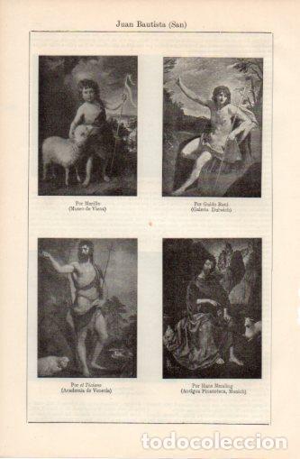 Postales: LAMINA V37480: San Juan Bautista por Murillo, Guido Reni, Ticiano y Menling - Varios