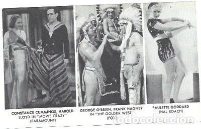 Postais: LAMINA 40108: Constance Cummings, George O'Brien y Paulette Goddard - NULL