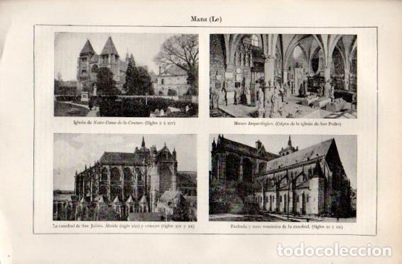 Postkarten: LAMINA V49980: Iglesia, catedral y museo Arqueologico en Le Mans - Varios