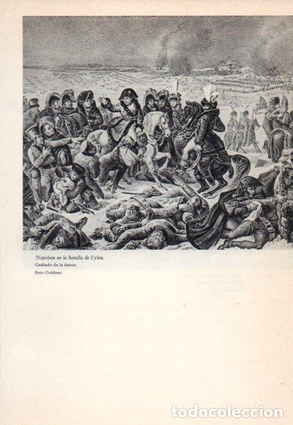 Postkarten: LAMINA V38892: Napoleon en la batalla de Aylau grabado - Martin de Riquer