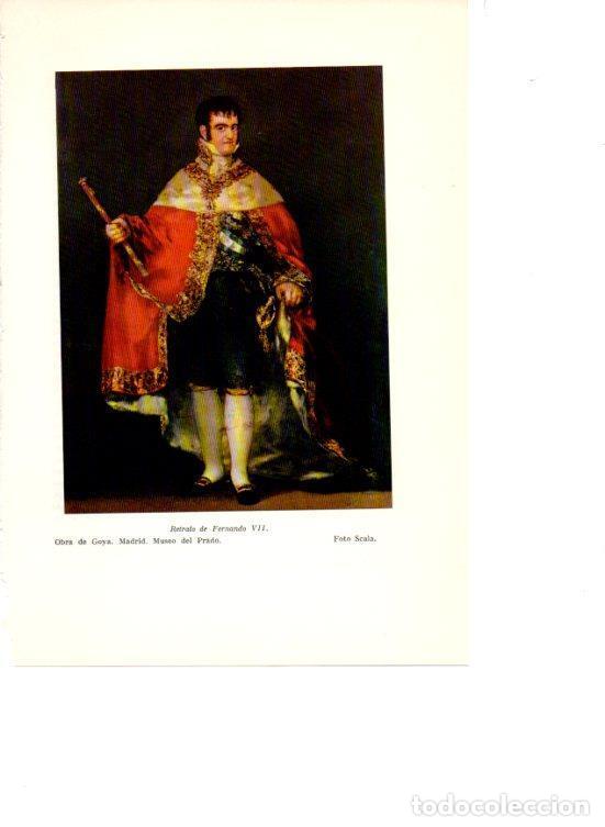 Cartoline: LAMINA V38912: Retrato de Fernando VII por Goya - Martin de Riquer