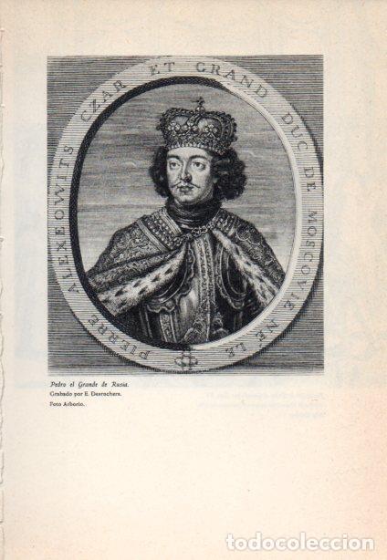 Cartoline: LAMINA V38869: Pedro el Grande de Rusia grabado por E. Desrochers - Martin de Riquer